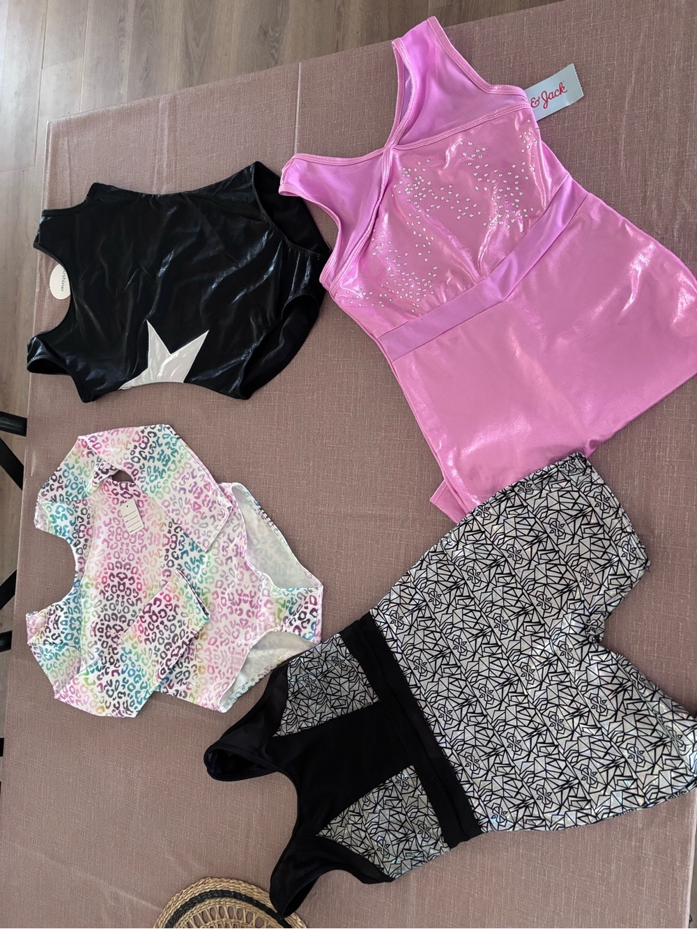 Gymnasts Leotards - Mixed Print Girls One-Piece Sets